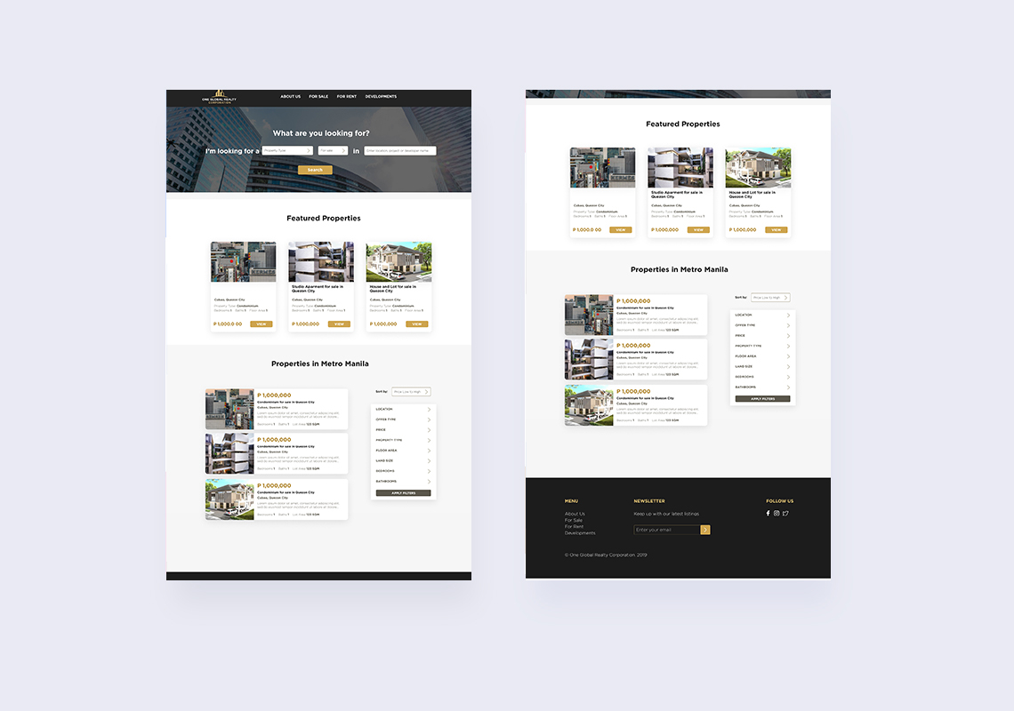 One Global Realty Screenshot